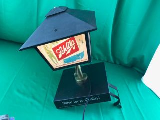 1958 Schlitz Beer Metal & Glass Wall Lantern Lighted Bar Sign Lamp Rare