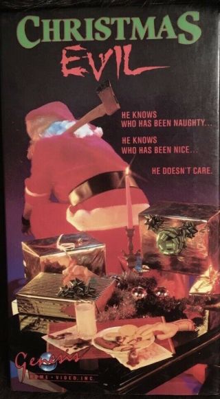 Christmas Evil Vhs - Horror Cult Rare Genesis Home Video 1987