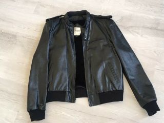 Vintage Berman’s Mens Black Leather Jacket Size 50 Rare Style,  Looks Perfect