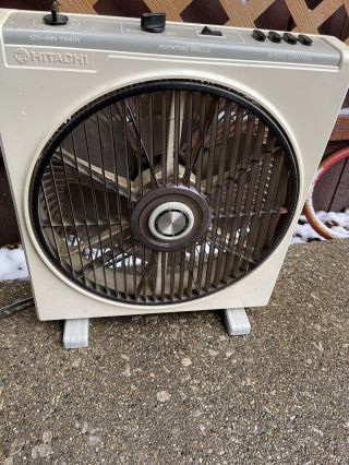 Rare Hitachi Bf - 63ea Portable Fan W/ Rotating Grille & Timer 14 " 3 - Speed
