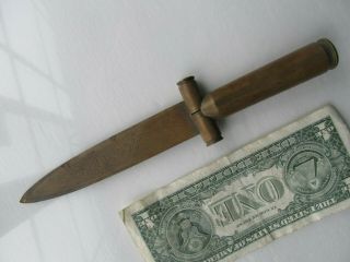 Rare,  Unique Inscribed & Dated Wwii Bullet Trench Art Knife,  Folk Art,  Eto,  Gift