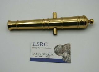 Vintage 7.  75 Inch Brass Cannon - - Rare ? Weighs 1 Pound 5 Oz