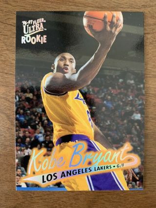 Kobe Bryant 1996 - 97 Rare Fleer Ultra Rookie Card Rc 52 Lakers Goat
