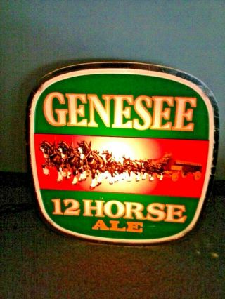 Rare Vintage Genesee 12 Horse Ale Lighted Beer Sign