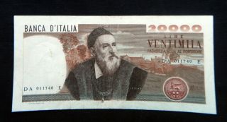 1975 Italy Rare Banknote 20000 Lire Vf,  Tiziano