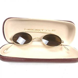Neostyle Germany Vintage Sun Eye Glasses Round Rimmed College Shade Insert Rare