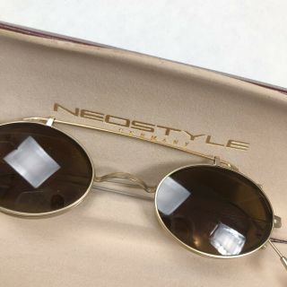 Neostyle Germany Vintage Sun Eye Glasses Round Rimmed College Shade Insert RARE 2