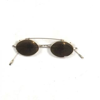 Neostyle Germany Vintage Sun Eye Glasses Round Rimmed College Shade Insert RARE 3