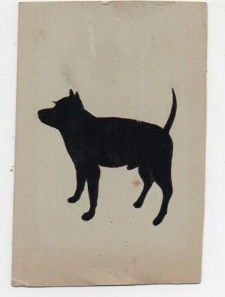 Rare 1888 Paper Cut Silhouette Of Dog Fred By H.  Ackley Sackett Minnesota
