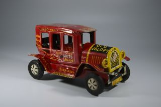 Vintage Marx Red Tin Friction Push Toy " Old Jalopy " Rare Find