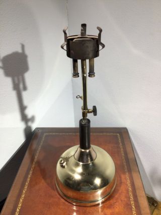 Rare Vintage All Brass Coleman 107 Quick - Lite Two Mantle Kerosene Table Lamp