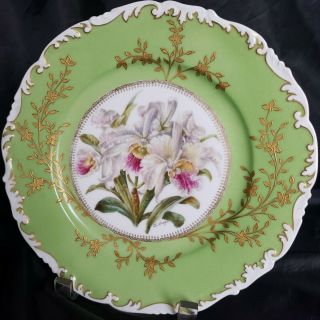 Antique T&v Limoges France Hand Painted Orhids Plate Signed By Artist Rare 11