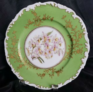 Antique T&v Limoges France Hand Painted Orhids Plate Signed By Artist Rare 4