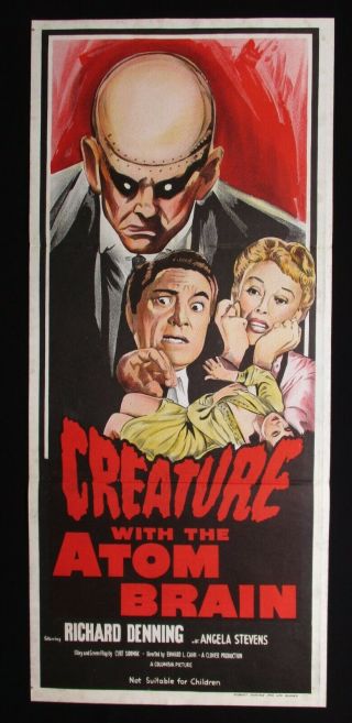 Creature With The Atom Brain Rare Australian Daybill Movie Poster Zombies Horror