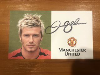 David Beckham Manchester United Signed Club Card Rare Soccer Read