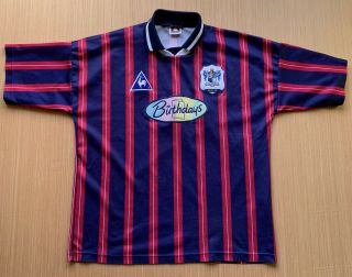 Vintage Rare Mens Bury Fc Le Coq Sportif Away Football Shirt 1996 - 1997 90s (xl)