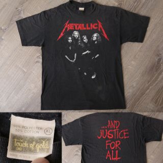 Rare Vtg 1980s Metallica And Justice For All Tour Band Tshirt Graphic 88 Mens Xl