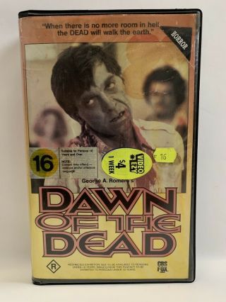 Dawn Of The Dead Rare Australian Nz Cbs - Fox Vhs Video Cult Zombie Horror Classic