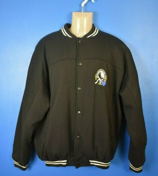 Collingwood Magpies Vivid Jacket Afl 1990s Vintage Rare Medium Black