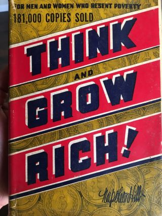 Think And Grow Rich By Napoleon Hill 1947 Edition Hardcover Dj Red Rare L@@k
