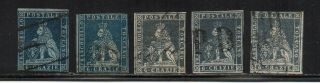 1851 Italy Tuscany 6cr Stamps Lot Rare Color $2725.  00,  Cardillo Signed