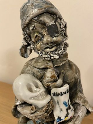 Rare Norman Underhill Pirate Pottery Figure Inc Skull & Treasure Map Cornish