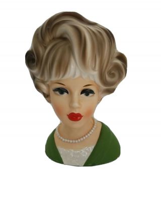 Vintage Head Vase Royal Crown Les Girls 3665 Rare Hand Painted Lady