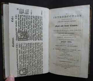 Dibdin 1804 Rare & Valuable Greek Latin Classics & Bibles Editions Index