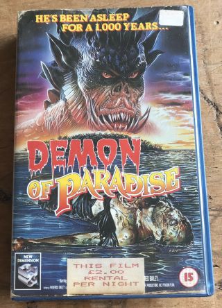 Demon Of Paradise Mega Rare Big Box Ex Rental Vhs,  Dimension,  Vintage Horror