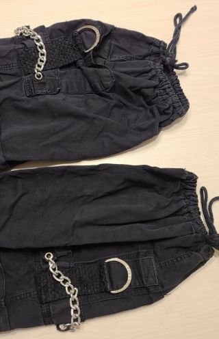 TRIPP NYC pants gothic emo grunge punk cargo black SMALL chains studs rare 3