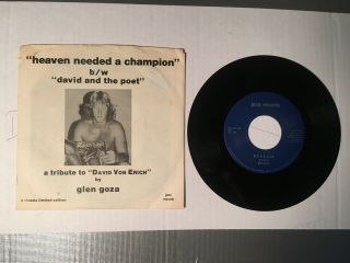 Vintage Wccw Von Erich Rare World Class Championship Wrestling Glen Goza Records