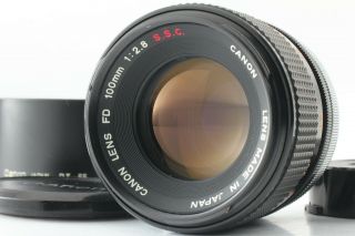[exc,  5 Rare O] Canon Fd 100mm F/2.  8 S.  S.  C.  Ssc Lens W/ Hood From Japan F24c