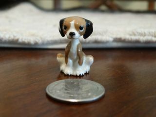 Rare Hagen Renaker Beagle Or Hound Dog Seated Puppy Ceramic Figurine