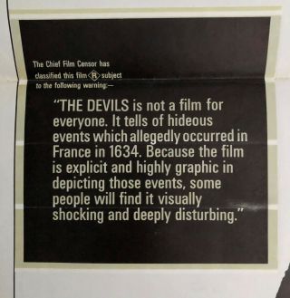 The Devils (1971) Rare Us International One Sheet Poster 27 " X41 ".  Australia