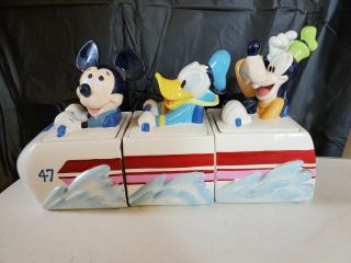 Very Rare,  Hard To Find Vintage Mickey,  Donald And Goofy Matterhorn Cookie Jars