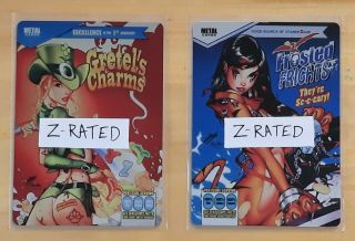 2 Rare Zenescope Metal Cards - Z - Rated Cereal Cosplay P.  Green Comic Cover Art