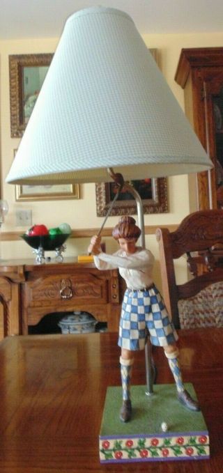 Jim Shore " Very Rare " Lady Golfer Lamp Figurine