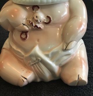 Antique Vintage Regal China Baby Pig in Diaper w/pin Cookie Jar 404 RARE 2