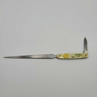 Vintage 1950s John Deere Letter Opener And Folding Knife Moline Illinois Rare