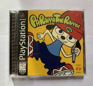 Parappa The Rapper (sony Playstation 1,  1997).  Rare Black Label.  Includes Poster.