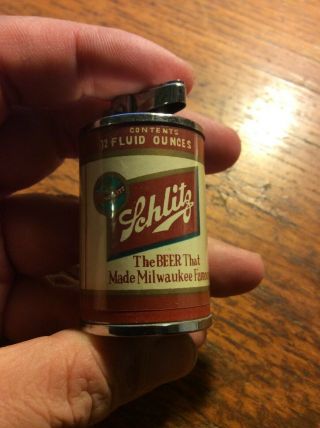 Rare Mini Bottle Schlitz Beer Ad Lighter