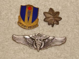Rare Amico Sterling Us Army Air Corps.  Flight Surgeon Wing,  More - 2 " Pin Back