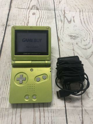 Lime Green Gba Sp Ags - 001✨rare✨nintendo Gameboy With Charger & 1 Game