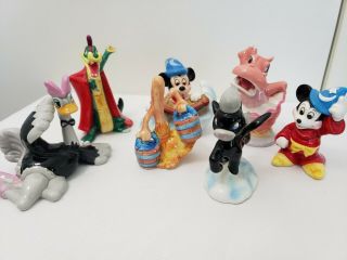 Vintage Disney Fantasia Figurine Set W/ Mickey & Hippo Made In Japan Very Rare