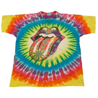 Vintage Rare Liquid Blue The Rolling Stones Colorful Tie Dye T - Shirt Xl 1994 Usa