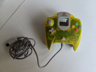 Translucent Yellow Sega Dreamcast Controller - Rare Authentic