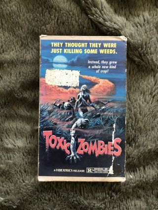 Toxic Zombies Vhs Videatrics Rare Horror George Romero Rip - Off John Amplas Gore