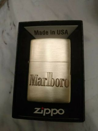 Marlboro Zippo Lighter Rare Brass Engraved