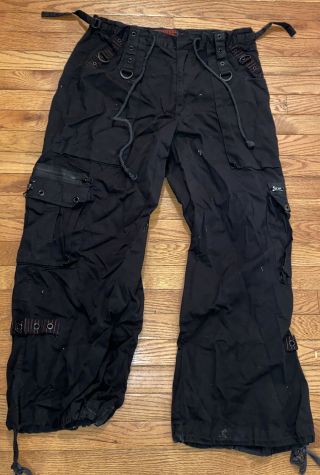 VTG 90s TRIPP NYC Bondage Pants Studs Gothic Grunge Size Large Rare Wide Leg EUC 2