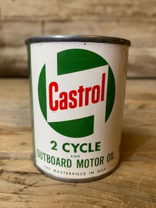 Rare Vintage Metal Castrol 2 Cycle Outboard Motor Oil Can Coin Bank.